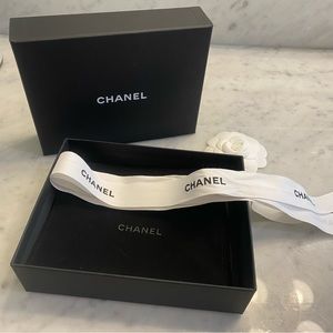 Authentic Chanel Empty Box 7 x 5.5 x 2 with Chanel Ribbon and Camelia